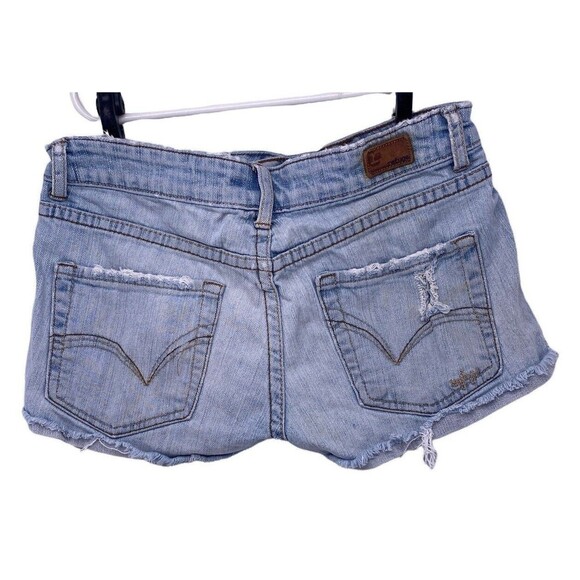 Refuge Jean Shorts Women Size 1 Light Wash Fade Destructed Denim Cut Off - Picture 3 of 6